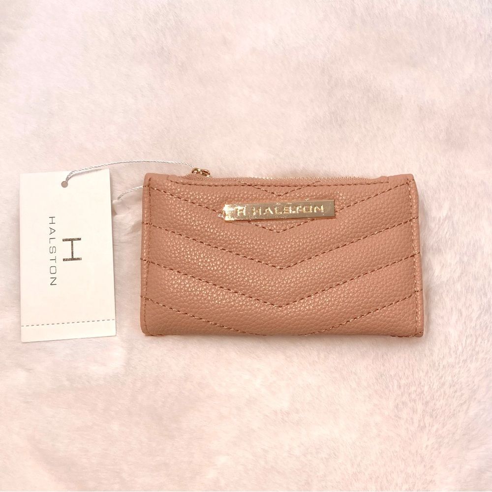 H Halston Blush Pink Wallet NWT Quilted